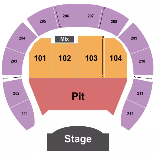 ENDSTAGE PIT Seating Map Seating Chart