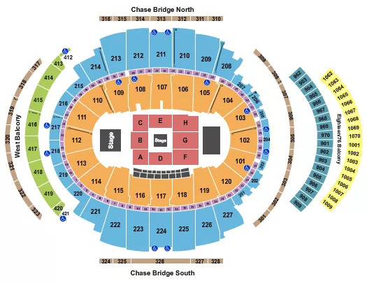 CENTER STAGE 1 Seating Map Seating Chart