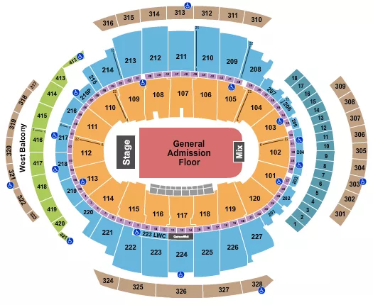 ENDSTAGE FULL GA FLOOR Seating Map Seating Chart