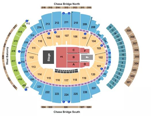 ENDSTAGE PIT FLOOR A F Seating Map Seating Chart
