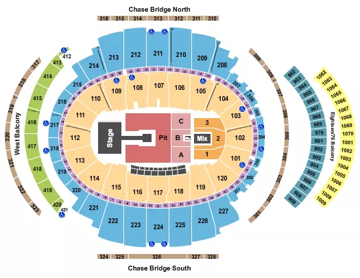 ENDSTAGE PIT Seating Map Seating Chart