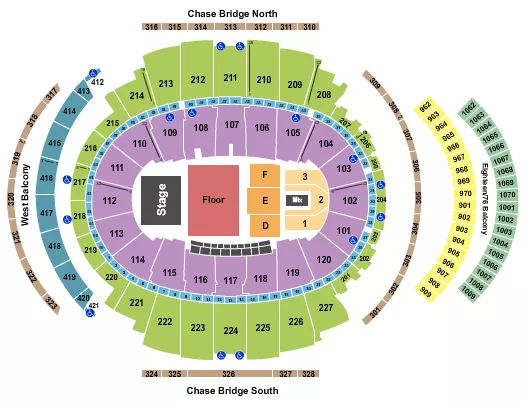 ENDSTAGE SMALL GA FLOOR Seating Map Seating Chart