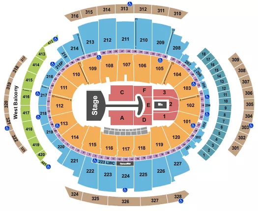 LADY GAGA 1 Seating Map Seating Chart