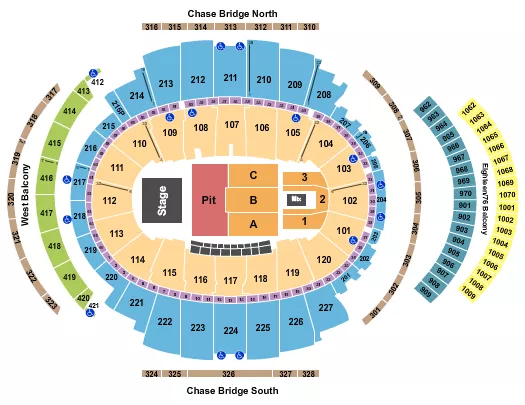 PANTERA Seating Map Seating Chart