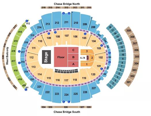 ENDSTAGE FRONT GA FLOOR 3 Seating Map Seating Chart
