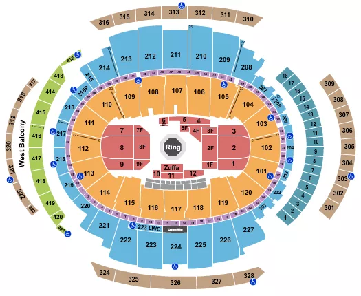 UFC Seating Map Seating Chart