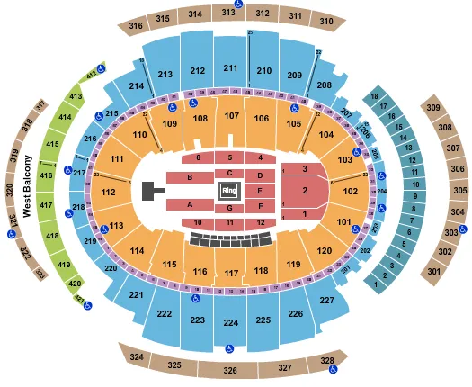 WWE 3 Seating Map Seating Chart