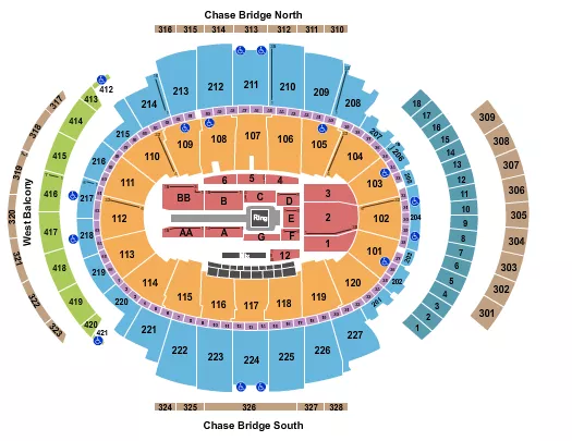 WWE SMACKDOWN Seating Map Seating Chart
