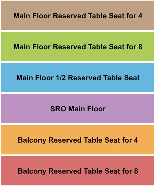 MADLIFE STAGE STUDIOS GA MF BALCONY RSVD Seating Map Seating Chart