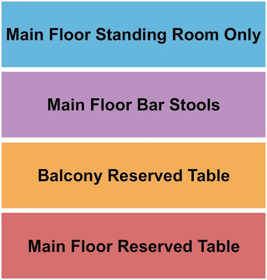 MADLIFE STAGE STUDIOS MAIN FLR BALC BARSTOOL GA Seating Map Seating Chart