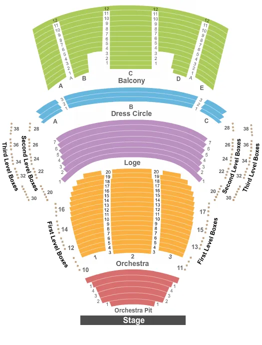 END STAGE Seating Map Seating Chart