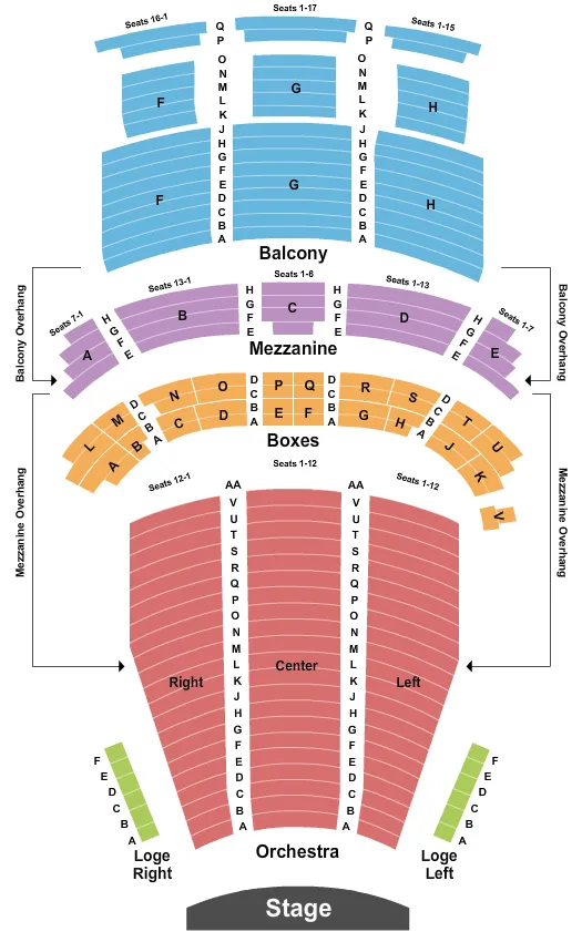 MAJESTIC THEATRE DALLAS ENDSTAGE NO PIT Seating Map Seating Chart