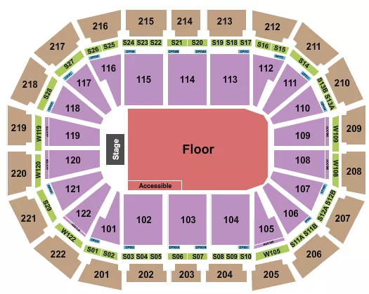 ENDSTAGE GA FLOOR ADA Seating Map Seating Chart