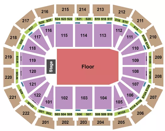 ENDSTAGE GA FLOOR Seating Map Seating Chart
