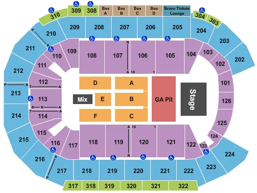 ENDSTAGE GA PIT Seating Map Seating Chart