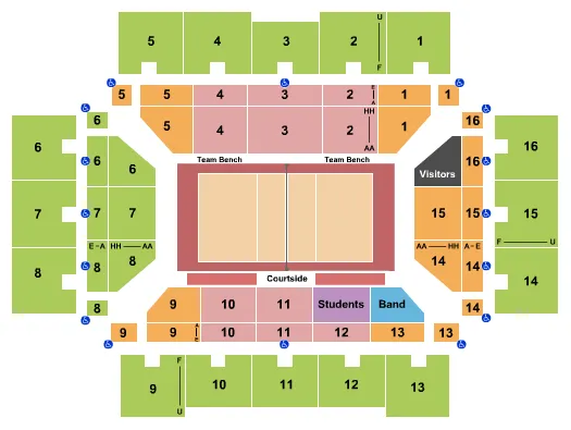 VOLLEYBALL 1 Seating Map Seating Chart
