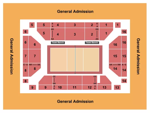 VOLLEYBALL 2 Seating Map Seating Chart