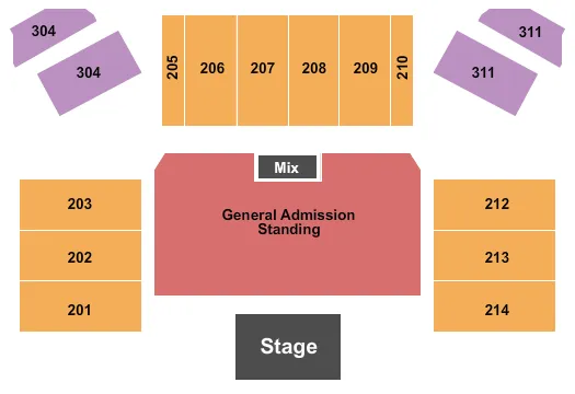 ENDSTAGE GA FLOOR Seating Map Seating Chart