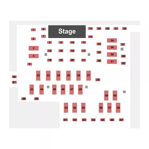 MARK RIDLEYS COMEDY CASTLE ENDSTAGE TABLES Seating Map Seating Chart