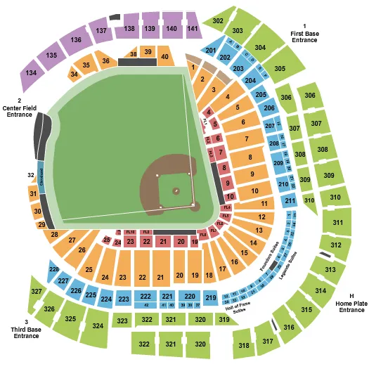 BASEBALL Seating Map Seating Chart