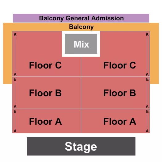 MARQUEE THEATRE AZ ENDSTAGE RSV FLR Seating Map Seating Chart