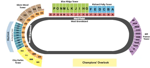 RACING 3 Seating Map Seating Chart