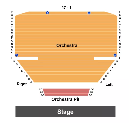 MARY W SOMMERVOLD HALL AT WASHINGTON PAVILION ENDSTAGE ORCH ONLY Seating Map Seating Chart
