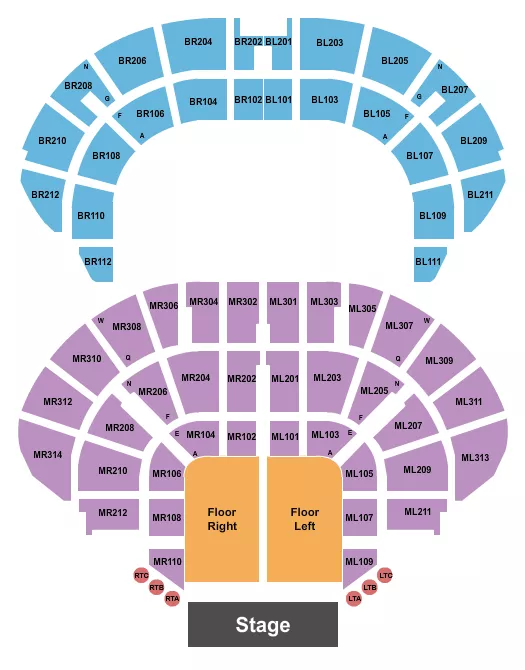 ENDSTAGE FLOOR LR Seating Map Seating Chart