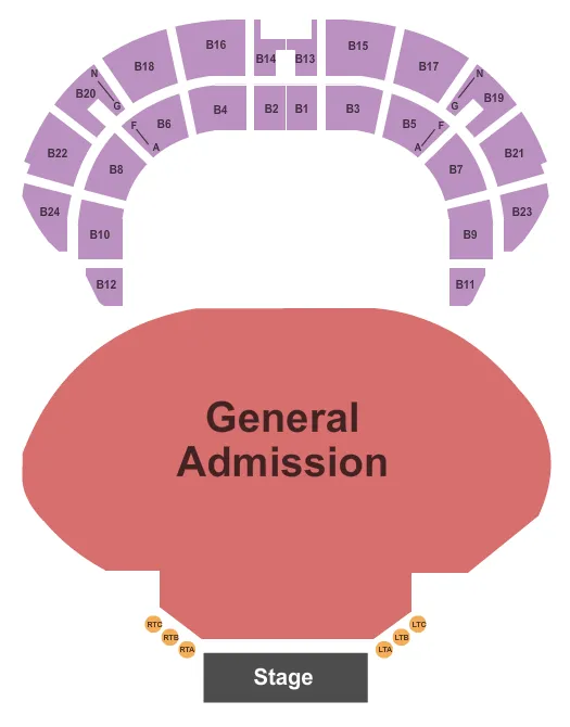 ENDSTAGE GA FLR GA BALC Seating Map Seating Chart