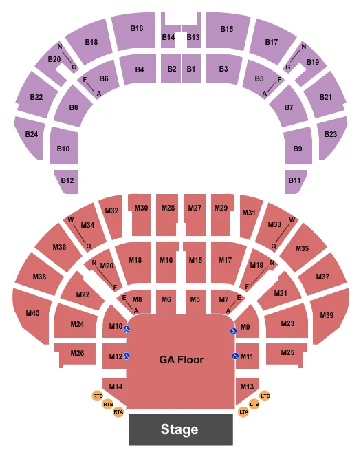 ENDSTAGE GA FLOOR Seating Map Seating Chart