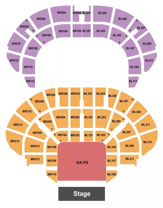 ENDSTAGE LARGE GA PIT Seating Map Seating Chart