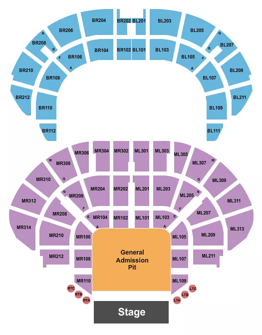 ENDSTAGE PIT 2 Seating Map Seating Chart