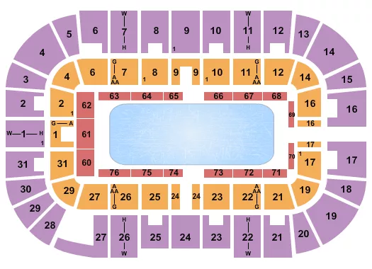 STARS ON ICE Seating Map Seating Chart