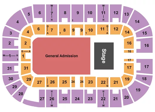 ENDSTAGE GA Seating Map Seating Chart
