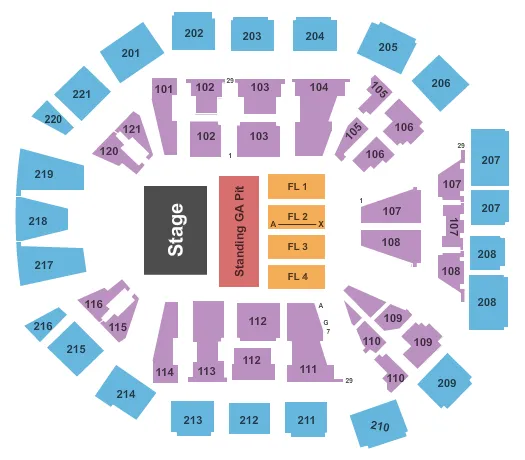 ENDSTAGE GA Seating Map Seating Chart