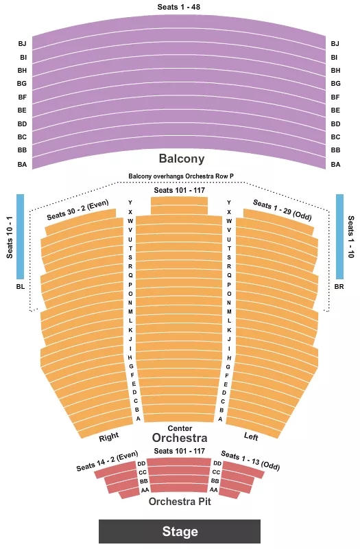 END STAGE Seating Map Seating Chart
