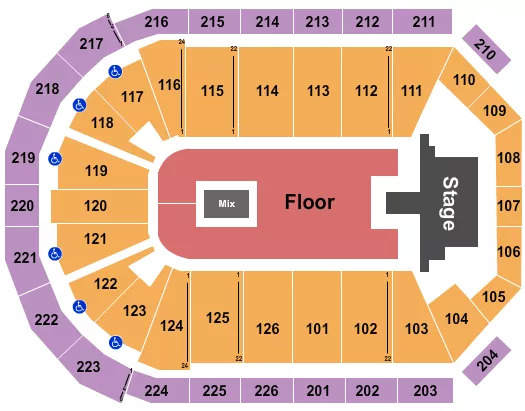 ENDSTAGE GA FLOOR W CATWALK Seating Map Seating Chart