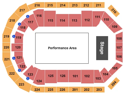 PERFORMANCE AREA Seating Map Seating Chart
