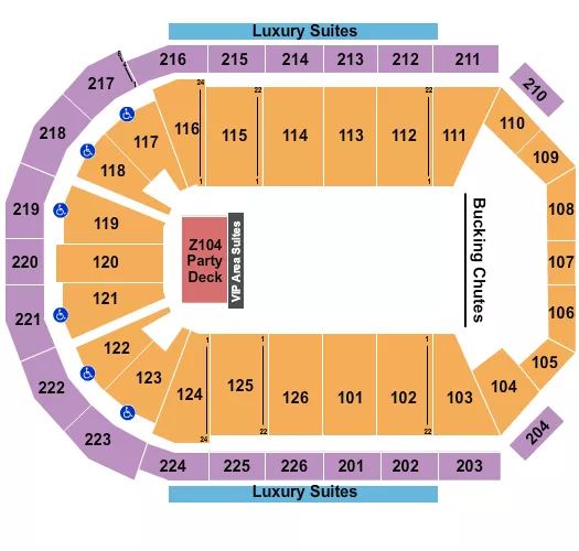 ROCKY MOUNTAIN RODEO CHALLENGE Seating Map Seating Chart