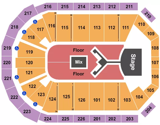 SHINEDOWN Seating Map Seating Chart