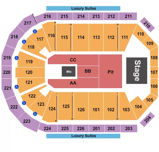 THE RED CLAY STRAYS Seating Map Seating Chart