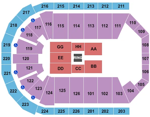 WWE 2 Seating Map Seating Chart
