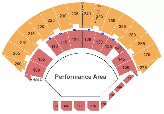 PERFORMANCE AREA Seating Map Seating Chart