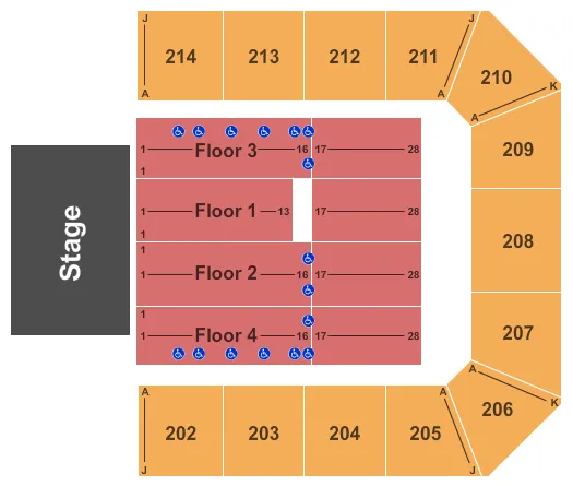 END STAGE Seating Map Seating Chart