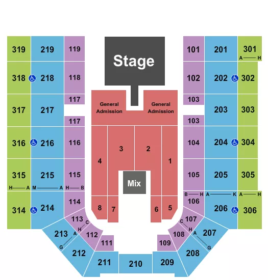 BRANTLEY GILBERT 2 Seating Map Seating Chart