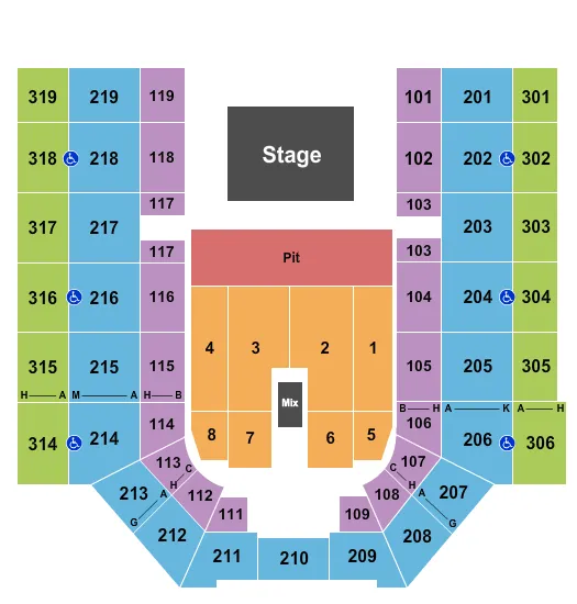 ENDSTAGE PIT RSV Seating Map Seating Chart