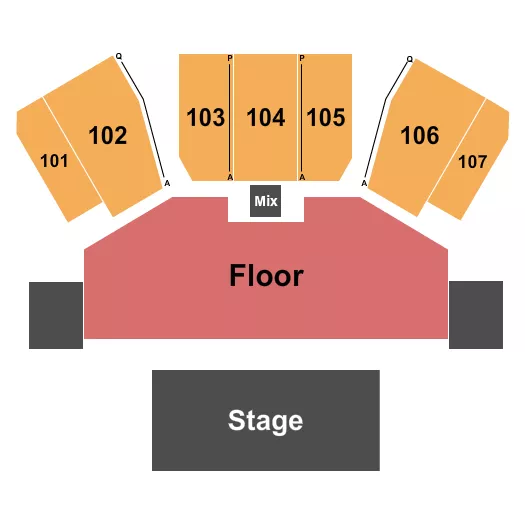 THEATER GA FLOOR Seating Map Seating Chart