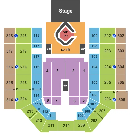 TOBY KEITH Seating Map Seating Chart