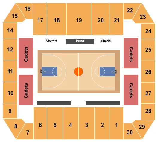BASKETBALL Seating Map Seating Chart