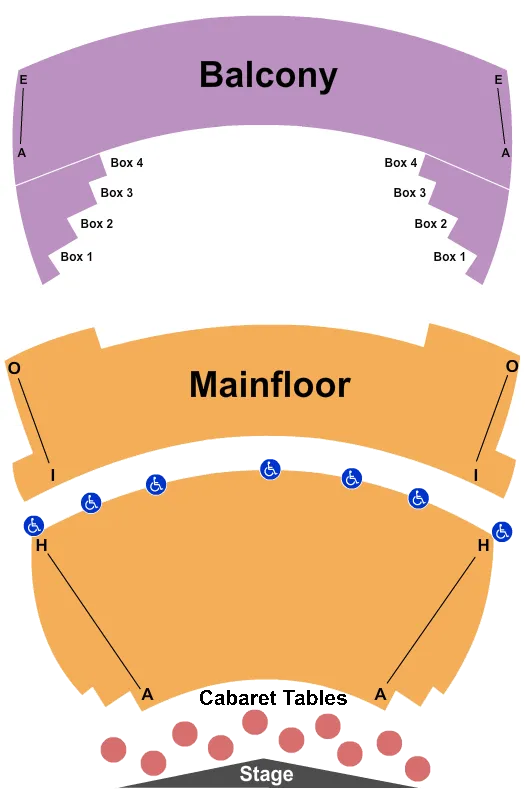 MCANINCH ARTS CENTER BELUSHI PERFORMANCE HALL END STAGE Seating Map Seating Chart